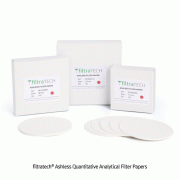 filtratech® Ashless Quantitative Analytical Filter PapersAsh Content < 0.01%, <France-made>, 무회 정량여과지, 분석용
