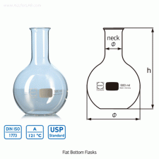 DURAN Flat Bottom Flask, Boro-glass 3.3, 50~10,000㎖DIN·ISO·UPS, 평저 플라스크