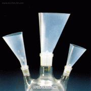 VITLAB® PP Half-round Funnel, for Multi-neck Flasks, Φ40~Φ75mmSuitable for Standard -Joint(Socket), 0℃~125/140℃, <Germany-made>, PP 플라스틱 1면 평(flat) 깔때기