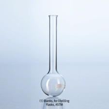 DURAN® Blanks, for Distilling & Evaporating Flasks, Boro-glass 3.3, 100~3,000㎖반제품, 증류- & 농축-플라스크 제조용, DURAN마크 / 용량 / 백색마킹 표시부