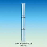 SciLab® Tall-form Nessler Tube, Color Comparison, 2 pcs Matched Set, 25/50 & 50/100㎖With Optically Plane Bottom, Borosilicate Glass 3.3 장형 비색관, 2개 매치 세트