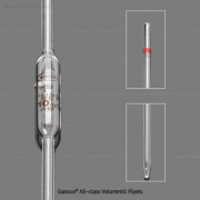 Glassco® AS-class Volumetric Pipets, with Amber-stain Graduation, 0.5~100㎖with Individual Work- or Batch- Certificate, DIN/ISO, 1 mark, ISO표준 AS급 볼류메트릭/홀 피펫