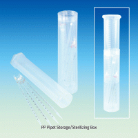 PP Pipet Storage/Sterilizing Box, Adjustable in Length, Φ65mmWith Telescopic Screw Closure, -10℃+125/140℃, PP 피펫 보관 / 멸균통
