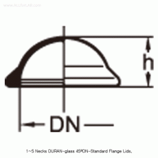 1~5 Necks DURAN-glass 45°DN-Standard Flange Lid, for Reaction Vessels, 14/23, 24/40, and 34/45With Perfect Compatibility, Chemical & Heat-Resistant, 45° DN-표준 플랜지 반응조 뚜껑, 완벽한 호환성