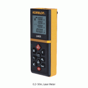 Komelon® Laser Meter, 50~120m, Waterproof IP65, 20MemoriesWith Various Measuring Mode, Compact Slim-Type, 초소형 레이저 거리측정기
