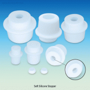 SciLab® Center Holed Soft Silicone Stopper, with Breathable Quartz Sand Septa, Hole Φ11mmIdeal for using with Thermometers·Inlet-tubes·Flask·Funnel·&c., Soft 원홀 실리콘 마개, 셉타포함