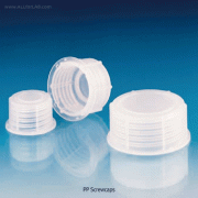 VITLAB® PP Screwcap, GL18 ~ GL63, for VITLAB Plastic Bottles onlyWith Moulded-in Sealing Ring, Autoclavable, 0℃~125/140℃, <Germany-made>, PP 스크류 캡