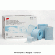 3M® Micropore STM Surgical Silicone Tape, for General Securement & Gentle Wear to Skin, w2.5cm, L1.3m Roll, MedicaluseBreathable, Hypoallergenic, Skin Performance, Sky Blue, 병원용 실리콘 의료 테이프/반창고