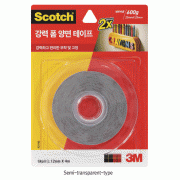 3M® Scotch® “2×strong” Foam Double sided Tape, “3000” w12 & 24mm, L1.5~2mFor Permanent Banding, Use instead of Magnets or Nails, 2배 강력 폼 양면테이프