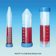 Wisd PP 15 & 50㎖ Sterile Multiuse Tube, Conical & Self-standing Bottom, AutoclavableIdeal for Sample Storage & Transport and Centrifugation, with Marking Area & Graduation, PP 멸균원심관