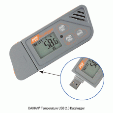 DAIHAN® Temperature USB 2.0 Datalogger, with PDF Report, Waterproof (IP67), -30℃+70℃Auto-Generate a PDF & Excel Report, Programmable by Users, USB Type 온도 Data 로거