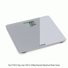 Kern® [d] 0.1kg, max.180 & 250kg Popular Maximum Body Scale, with Large LCD DisplayWith Large·Flat Glass Weighing Plate, Ideal for Healthcare & Homecare, 가정용 스텝온 체중계