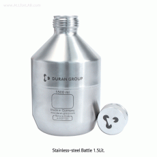 DURAN-group® Stainless-steel Bottle 1.5Lit., with GL45 Screwcap / PTFE seal, 0.5 bar Ideal for Hi-Pressure and Safe Storage & Transit, UN-certification, 500℃, 1.5Lit. 스텐바틀