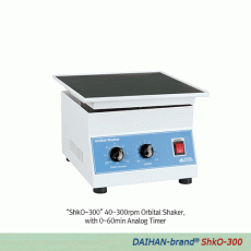 DAIHAN-brand® Analog Orbital Shaker, “ShkO-300”, 10 Levels Speed Control/40~300rpm with 0~60min Timer, Useful Rubber Mat-/Universal-/-Well Plate-Platforms, Included Rubber Mat Platform, 궤도형 쉐이커