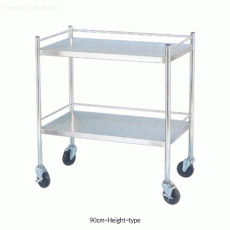 Stainless-steel Dressing Cart, with 2 & 3 ShelfFor Lab · Medical · Industrial, with Stop-On Caster, 다용도 2 & 3 단 카트