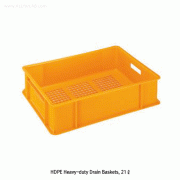 National® PPC/HDPE Heavy-duty Drain Basket, Ideal for Food, 10~30 LitWith Handle, HDPE 105/120℃, PPC 100℃ Stable, [ Korea-made ] , 통기/배수형 강력 바스켓