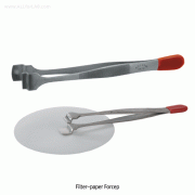 Filter-paper Forceps, Stainless-steel, Tip-wide 12mm, L125mmIdeal for Filter-paper, Non-Magnetic 18/10 Stainless-steel, Finished Surface, 필터페이퍼 포셉