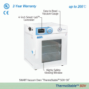 DAIHAN® Gas Exchangeable SMART Vacuum Drying Oven “ThermoStable TM SOV” , 20·30·70 Lit, 10~750mmHg, 200℃With Smart-Lab TM Controller, 4″Full Touch Screen, Highly Safety View Window, 2 Al-Shelf, Digital PID Control, Superior Temp. & Vacuum AccuracyExcellen