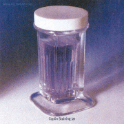 Wheaton® White Screwcap Coplin Staining Jar, Glass, Short- & High-formWith PP Screwcap, for 10 Slide of 75×25mm, [ USA-made ] , Glass 염색밧트