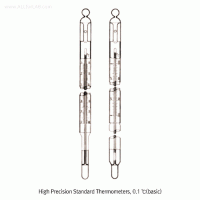 Witeg® High Precision Standard Thermometer, -58℃ ~+610℃For Precision Temperature, Double-tubes Glass, ISO9000, 0.1℃(basic), 정밀 표준온도계, 2- 중관유리