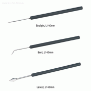 Bochem® Fine Stainless-steel Dissecting Needles, with Plastic Handle, L140mm해부용 니들, 정밀형, 플라스틱 핸들, Non-Magnetic Stainless-steel 18/10, Straight / Bent / Lancet