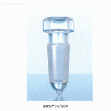 DURAN® Joint Glass Stoppers, Hexagonal Head, with Drip Tip, DIN/ISOJoint 글라스팁 스토파, Pointed-type, α3.3-glass