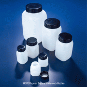 Azlon® HDPE Popular Square Wide-neck Bottles, Heavy Duty, 100~1,500㎖ with PP Screwcap, Economic Use of Space, HDPE 사각 광구병