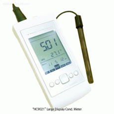 Trans® Precise Portable Cond./TDS/Sal./Temp. Meter, “HC9021”, 0~1999㎲199.9mS/999ppm/100.0ppt/120℃ with Large LCD Multiple Display, IP65 Water Proof, Real Time 99 Data Memory, 휴대용 정밀 전도도 / TDS / 염도 미터