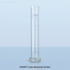 DURAN® A-class Measuring Cylinders, Hexagonal-base, Boro-glass 3.3, 5~2000㎖ with Batch Certificate & Blue Graduation, DIN/ISO A급 메스실린더