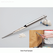Burkle® Stainless-steel Stick Proof Samplers, with Clamp & Sampling Bag, Φ25mm, L 410mm, Up-to 50㎖ Ideal for Powder in the Phama Area, Corresponds to ISTN Standard, Easy to Use, Easy Take Out 샘플러