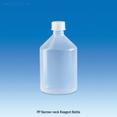 VITLAB® PP Narrow-neck Reagent Bottle, GL18/25/32 Cap, 100~2,000㎖ Good Chemical Resistance, Transparent, 121℃ Autoclavable, PP 세구 시약병