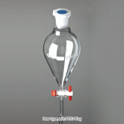 “Pear” & “Squibb” Separatory Funnel, with PP Stopper, 50~2,000㎖ with PTFE-Plug, Borosilicate Glass 3.3, 분액깔때기“- 피어형”과“ 스퀴브형”