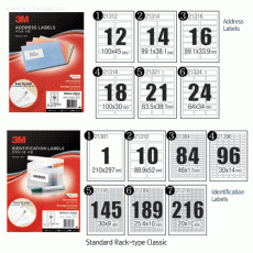 3M® General-purpose Strip Labels, for Masking/Writing, 1 ~ 216 Labels/a Sheet Good for Address/ Identification/ Shipping/ Bar-code/ CD & Filing Labels, 일반형 다용도라벨