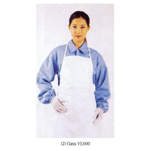 Apro® Clean Room Apron, Polyester & Carbon, Waterproof Urethane Coated-Fabric<br>Ideal for Clean Room, Electronics, Computer, 크린룸 앞치마
