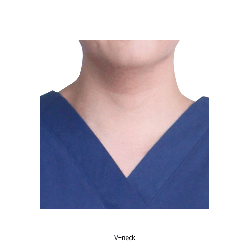 mediclin® Surgical Scrubs, Cotton 100%, Two-piece type, Dark Blue<br>Ideal for Hospital, <Korean-Made> 수술 스크럽복