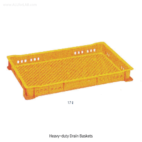 National® Heavy-duty Drain Basket, PPC/HDPE, 10~30 Lit<br>Ideal for Food, HDPE 105/120℃, PPC 100℃ Stable, <Korea-Made> 통기/배수형 강력 바스켓