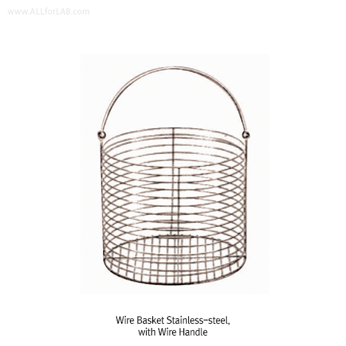 SciLab® Stainless-steel Wire Basket, Cylinder-type, with Wire Handle, Φ150~Φ420mm<br>Ideal for Autoclave, 원통형 와이어 바스켓, 고압 멸균기용에 최적
