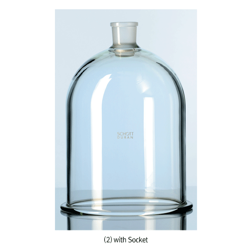 DURAN® Glass Bell Jar, Ideal for Vacuum Use, Φ185~Φ315mm<br>Borosilicate Glass 3.3, <Germany-Made> 글라스 벨자