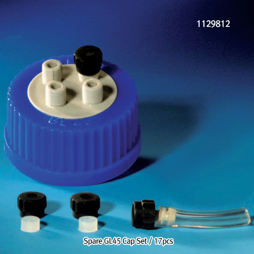 DURAN® 4-Port GL45 HPLC PP Screwcap & Seals<br>For od.Φ1.6 & Φ3.2mm Tubes, HPLC용 GL45 스크류캡 & 씰 세트