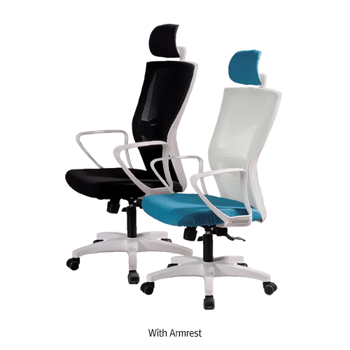 Ergonomic Desk Chair, with Mesh Back and Soft Cushion, Adjustable Height, Swivel, Stable, 600×480×h1030~1110mm<br>Ideal for Office, Laboratory, Home &c., with or without Armrest, with Caster, 사무용 의자/걸상