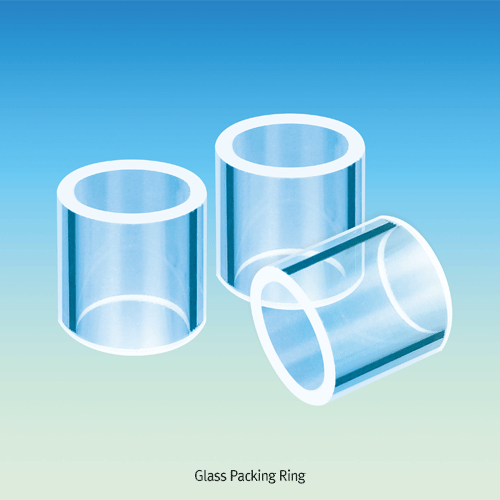 Glass Packing Ring, for Column Packing, “Rasching Rings”, Φ9mm×L 9mm<br>For Contamination-free, Boro-glass 3.3, Package : in 500cc Bottle, 칼럼충진용 글라스링