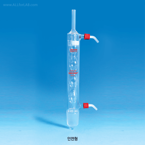 SciLab® Glass Allihn Full Condenser, Safety “Screw-On” PP Connections & Joints<br>Ideal for Soxhlet Apparatus, “Safety-model”, 옥입 환류 냉각기, 쏙시렛용