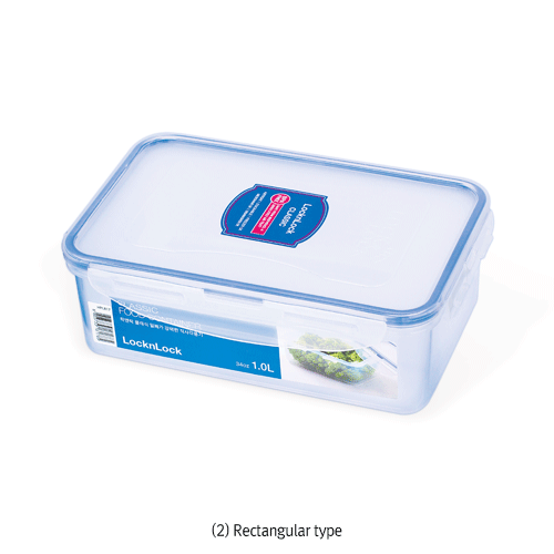 LOCK&LOCK® PP Tight-sealing Container, Translucent, Square·Rectangular-types, 180~3,900㎖<br>Ideal for Boiling·Microwave Oven·Sampling & Storage, Autoclavable, -10℃+125/140℃, PP 밀폐 용기