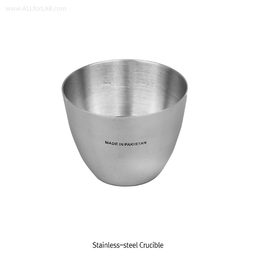 Stainless-steel Crucible, without Lid, 22~100㎖<br>Non-magnetic/Rust-free, Stainless-steel 18/10, 비자성 스텐 도가니