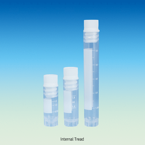 CryoTainTM 1.2~5㎖ Sterile Graduated Cryogenic Vial, PP, External & Internal Thread<br>With Silicone-ring Seal & White Marking Area, -196℃+121℃, 눈금부 멸균 냉동 바이알