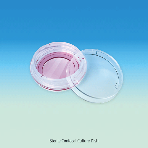mediclin® Sterile Confocal Culture Dish, Dish od Φ35mm, Glass Pore Bottom Φ15 & Φ20mm<br>With Medical Grade Shadowless Glue, 콘포칼 컬처 디쉬