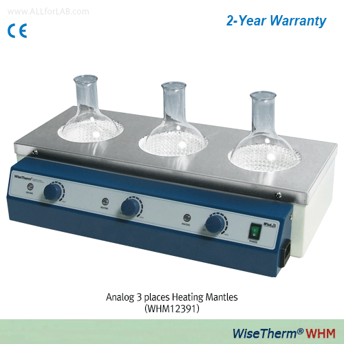 DAIHAN® 3 & 6 Places MultiuseHeating Mantle, for 250~1000㎖ Flasks, 450℃, with Certi. & Traceability<br>With Glassware Supporting Rod & Hook, Ideal for Extraction·Reflux·Distillation Applications, Lower Profile<br>3 & 6구 다용도 히팅맨틀, 추출·환류·증류용 등에 적합, 250~1000