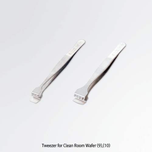 Tweezer for Clean Room Wafer, Surface Washing, Seal Packing in Class 100 Clean Room<br>Ideal for Semiconductor Wafer, Chromium Steel, 웨이퍼용 플랫 트위저, 크린룸용