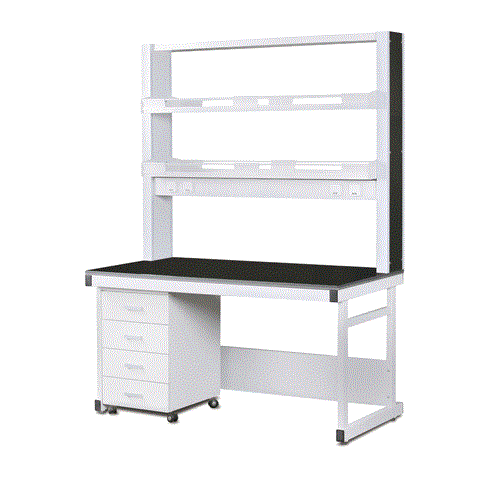 DAIHAN® Laboratory Assembly Side Table, High Quality Steel-Frame & -Side Panel·Phenol Work Top·Stainless-steel Bolted Joint<br>With Transfer Cabinet, Utility Box, 실험실용 조립식 벽면 실험대, 고품질 스틸 프레임, 내열성/내충격성/내화학성 페놀 상판, 볼트식 결합