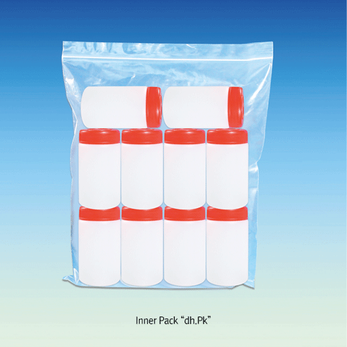 HDPE & PS Cylindrical Screwcapped Jars, 20~5,000㎖<br>With Large-neck & Straight Sided, 대광구병